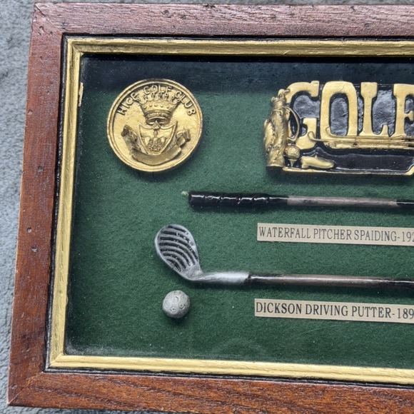 History of Golf Collectible Shadow Box Wood Framed Hanging Display Case - Picture 3 of 13